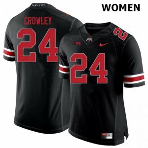 NCAA Ohio State Buckeyes Women's #24 Marcus Crowley Blackout Nike Football College Jersey HGV2745GR
